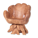 Olive root armchair brutalist design