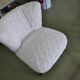 Set of 2 white cocktail chairs in faux fur with beech legs, 1950s.