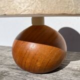 Vintage beige wooden ball lamp