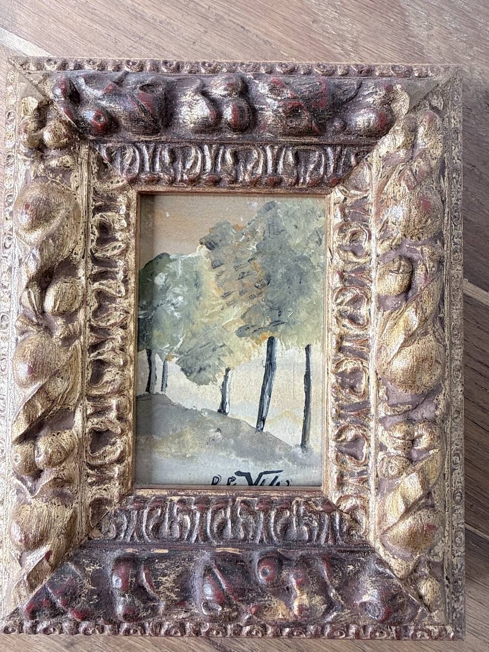 Small oil painting signed XS