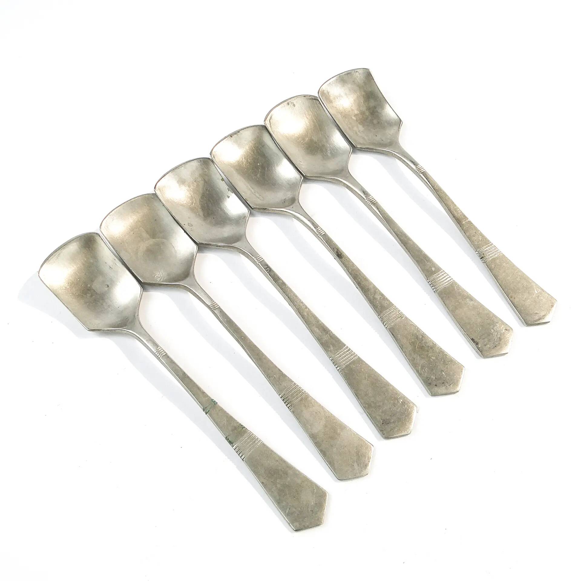 Set of ice cream spoons, silver-plated white metal, Germany, 1930s
