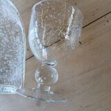 Antique blown amber bubble glass jar