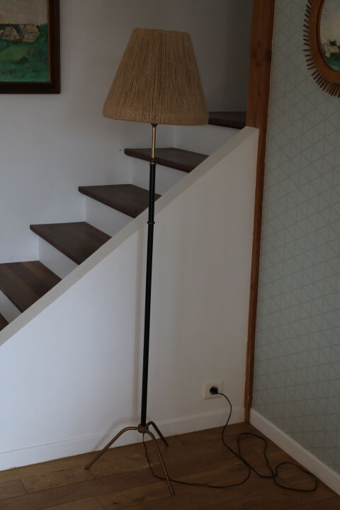 Floor lamp brass lacquered metal 1950