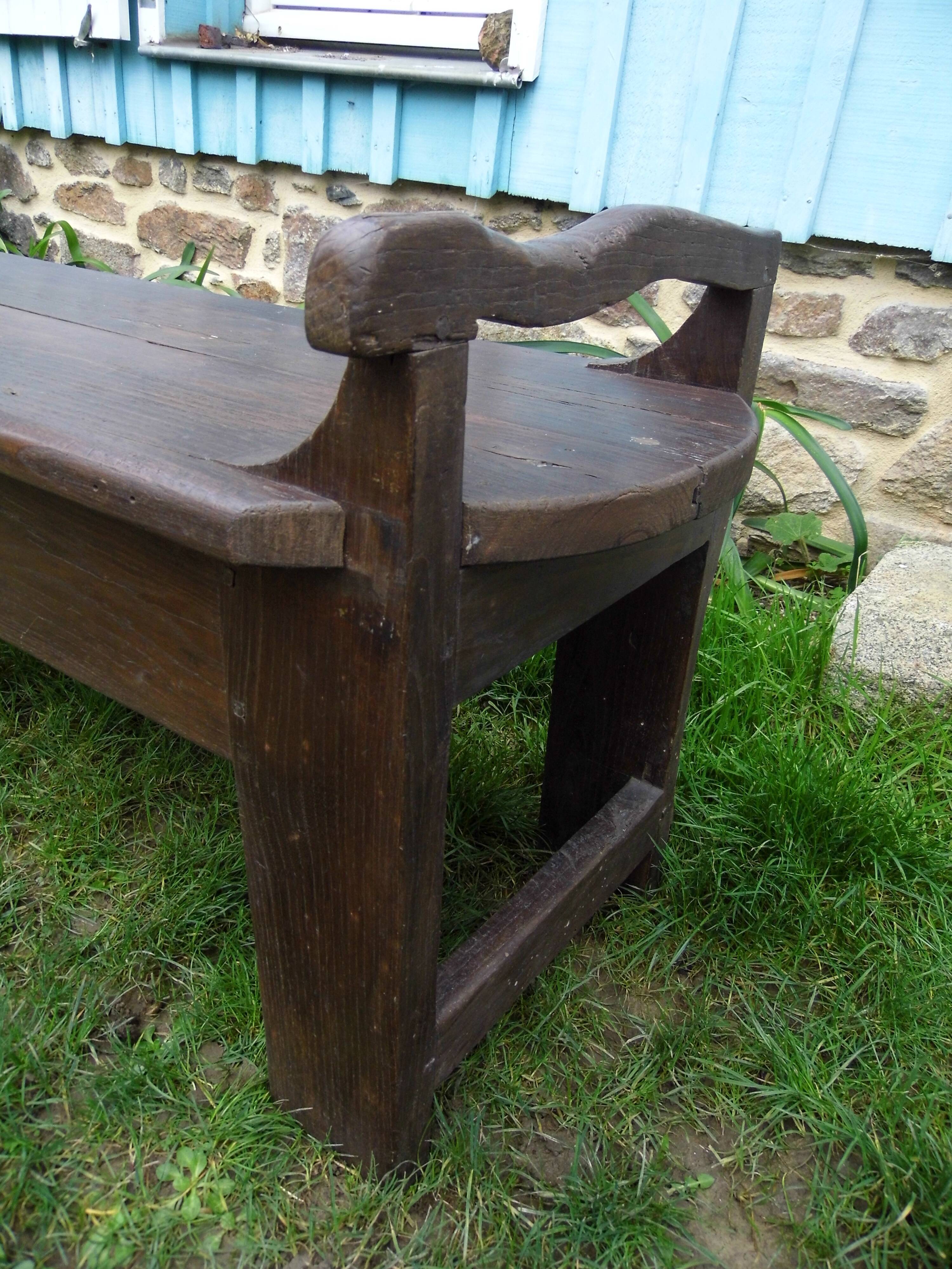 Farm bench, closed bed bench, nineteenth century Brittany