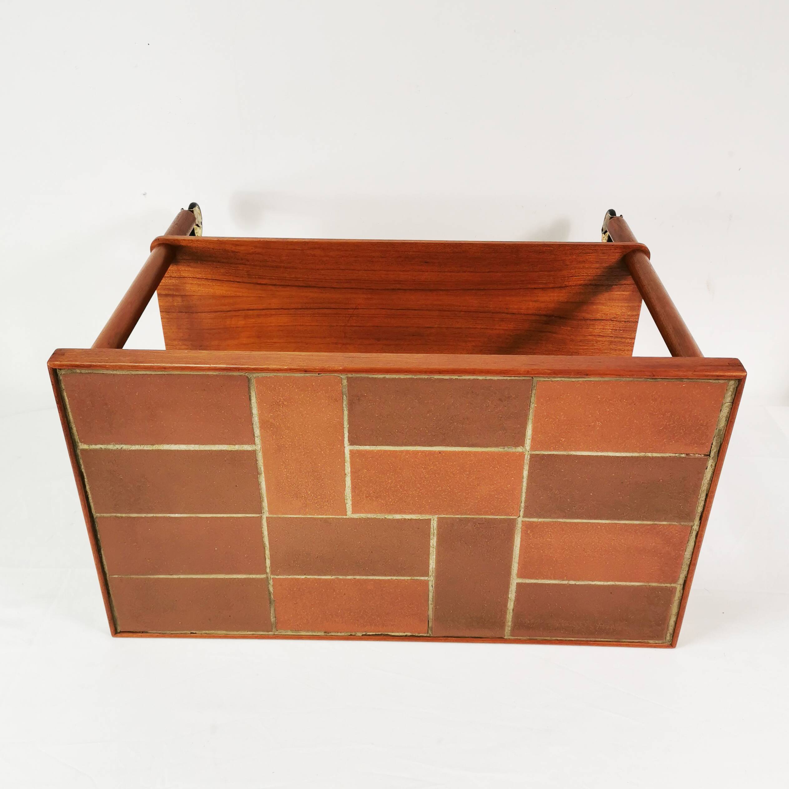 Mobile teak table mid century, denmark, 1960s.