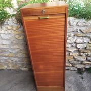 Wooden curtain filing cabinet, good general condition some traces of wear.