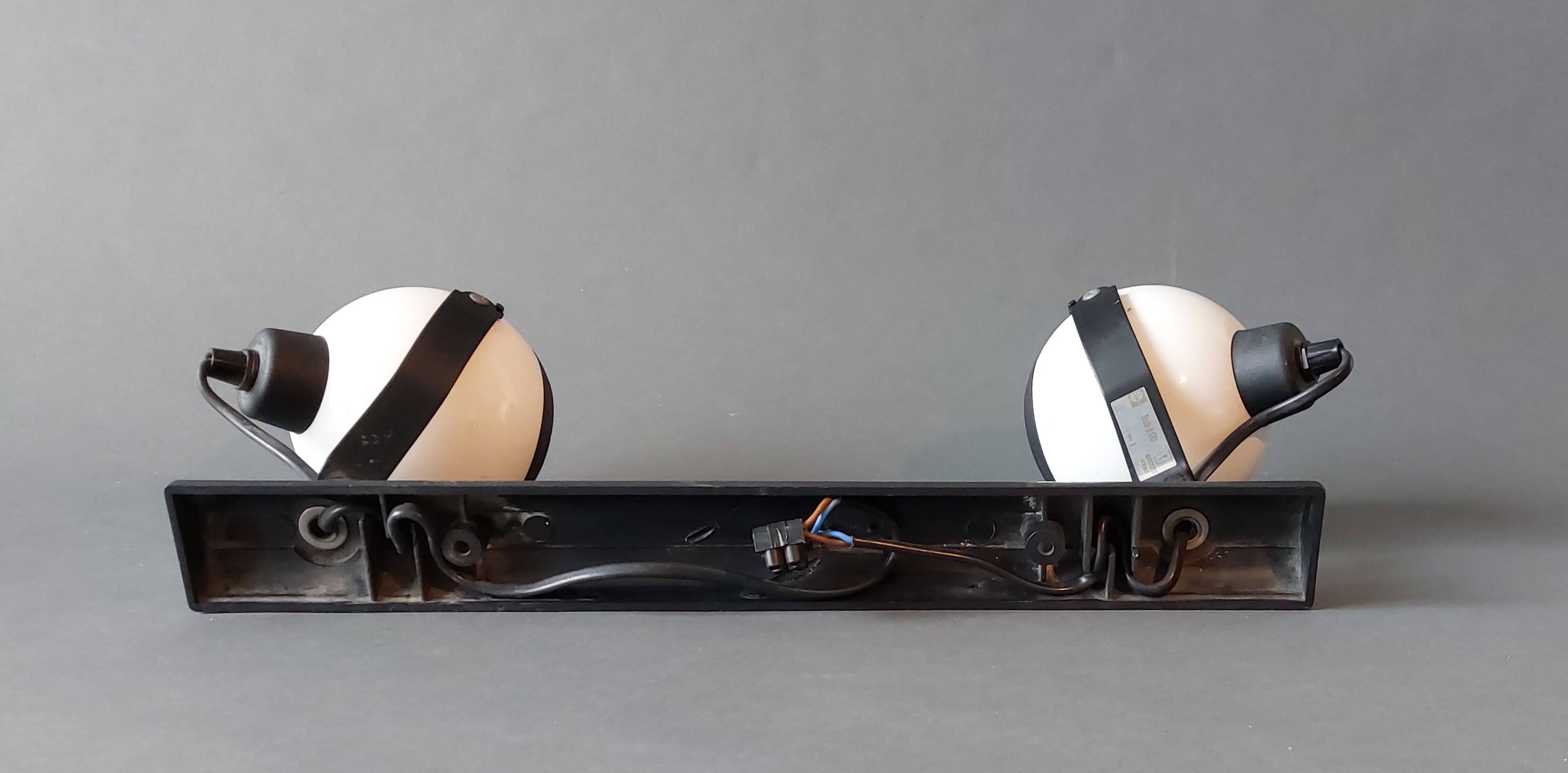 Rampe 2 spots orientables Eyeball Claude électricité 1970/1980