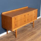 Retro Oak 1960s Homeworthy Chest Of Drawers TV Cabinet Sideboard