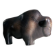 Brown glazed bull sculpture by Ed Ruscha, 1970s ceramic art