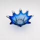 Large Bohemian Crystal Coupe Hospodka Blue Sommerso 1960