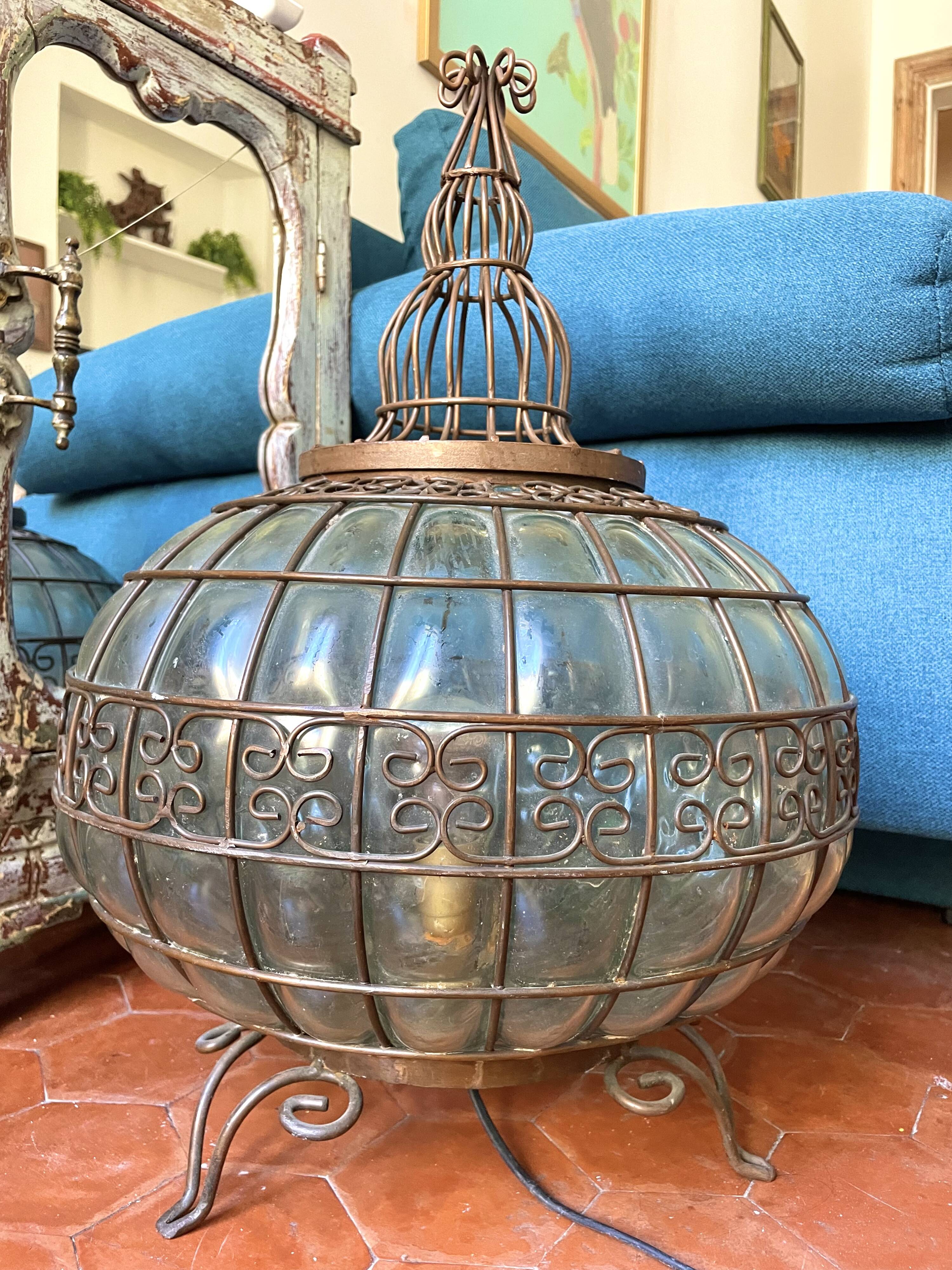 Lampe indienne fer forgé