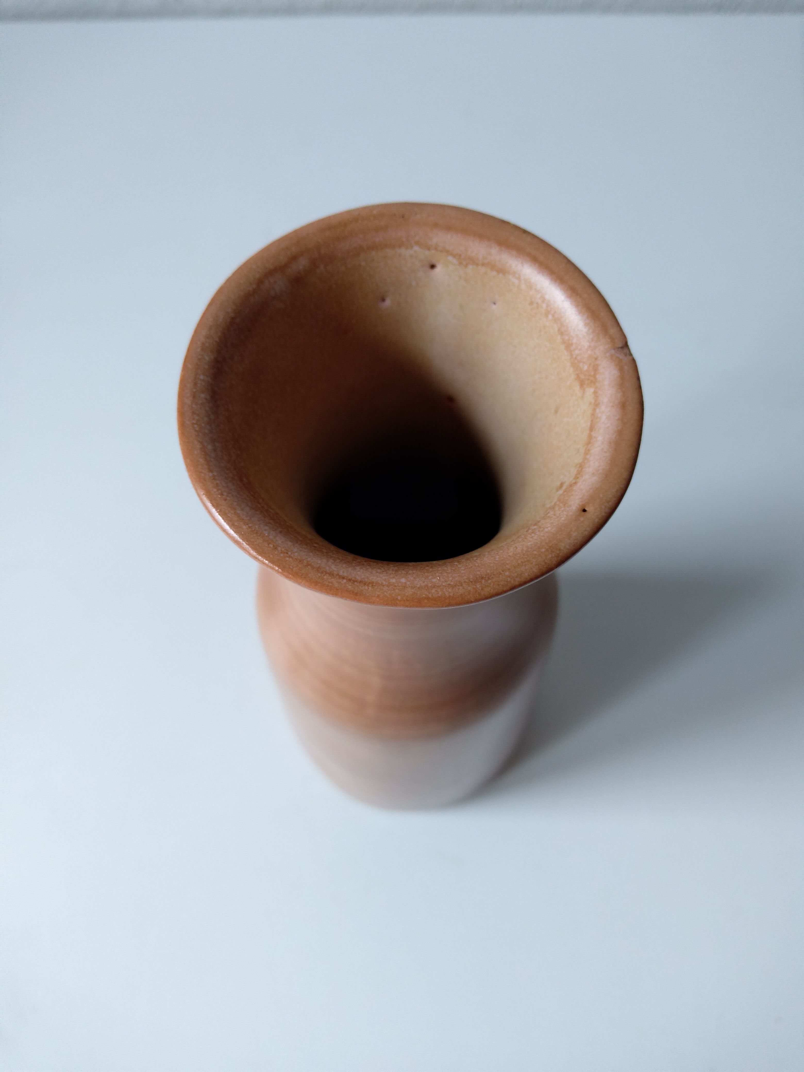 Handmade terracotta vase in terra cotta color