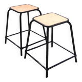 Pair of vintage industrial workshop stools