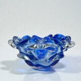 Large blue glass catchall - Murano Venice 1960