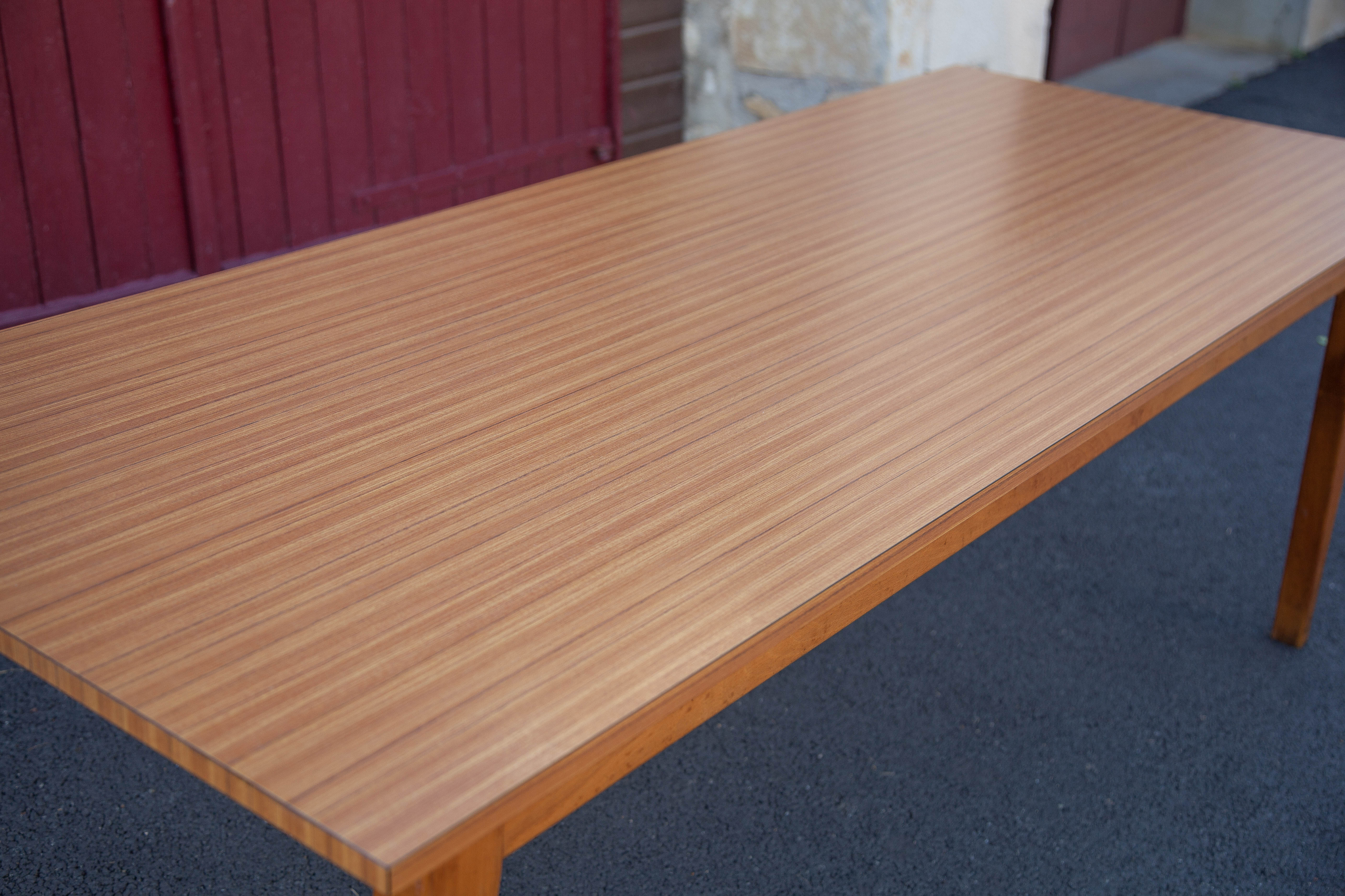 Antique dining table, wooden table and formica tray