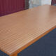 Antique dining table, wooden table and formica tray