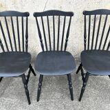 Lot of 6 vintage black Baumann Tacoma chairs from the 60s