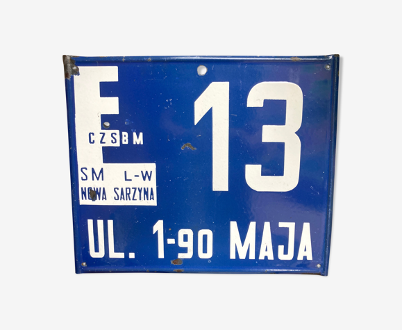 Plaque émaillée chemin de fer voie 13 Carpathes