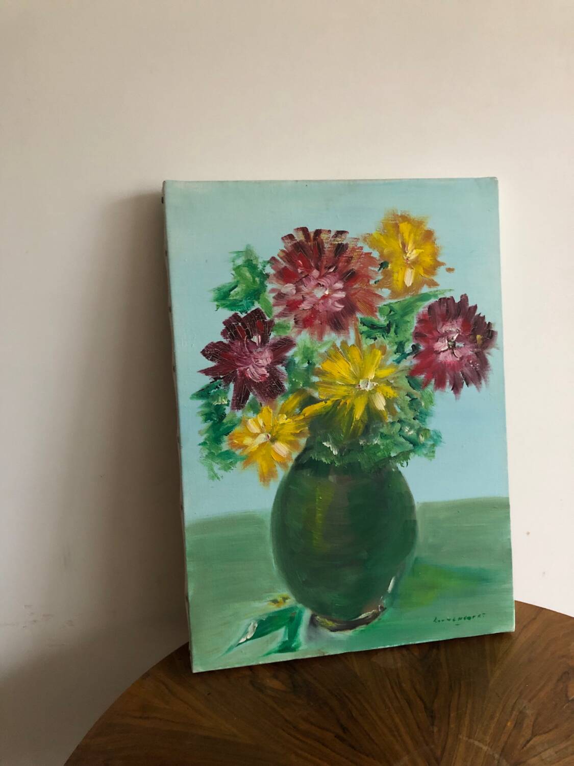 Oil on canvas bouquet of flowers