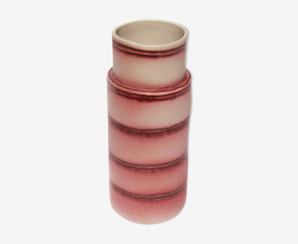 Vase artisanal cerise en grès émaillé poterie céramique