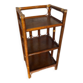 Vintage 1960s Rattan Shelf Unit with 3 Shelves #D622