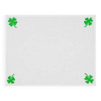 Hand embroidered placemat - clover