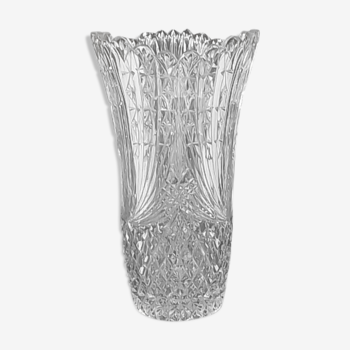 Vase en cristal transparent déco en relief