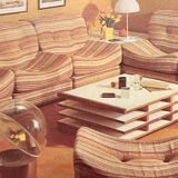 Set of Bernard Govin low chairs, Roset 1970
