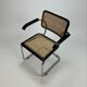 Fauteuil Cesca noir de fabrication italienne, années 1970