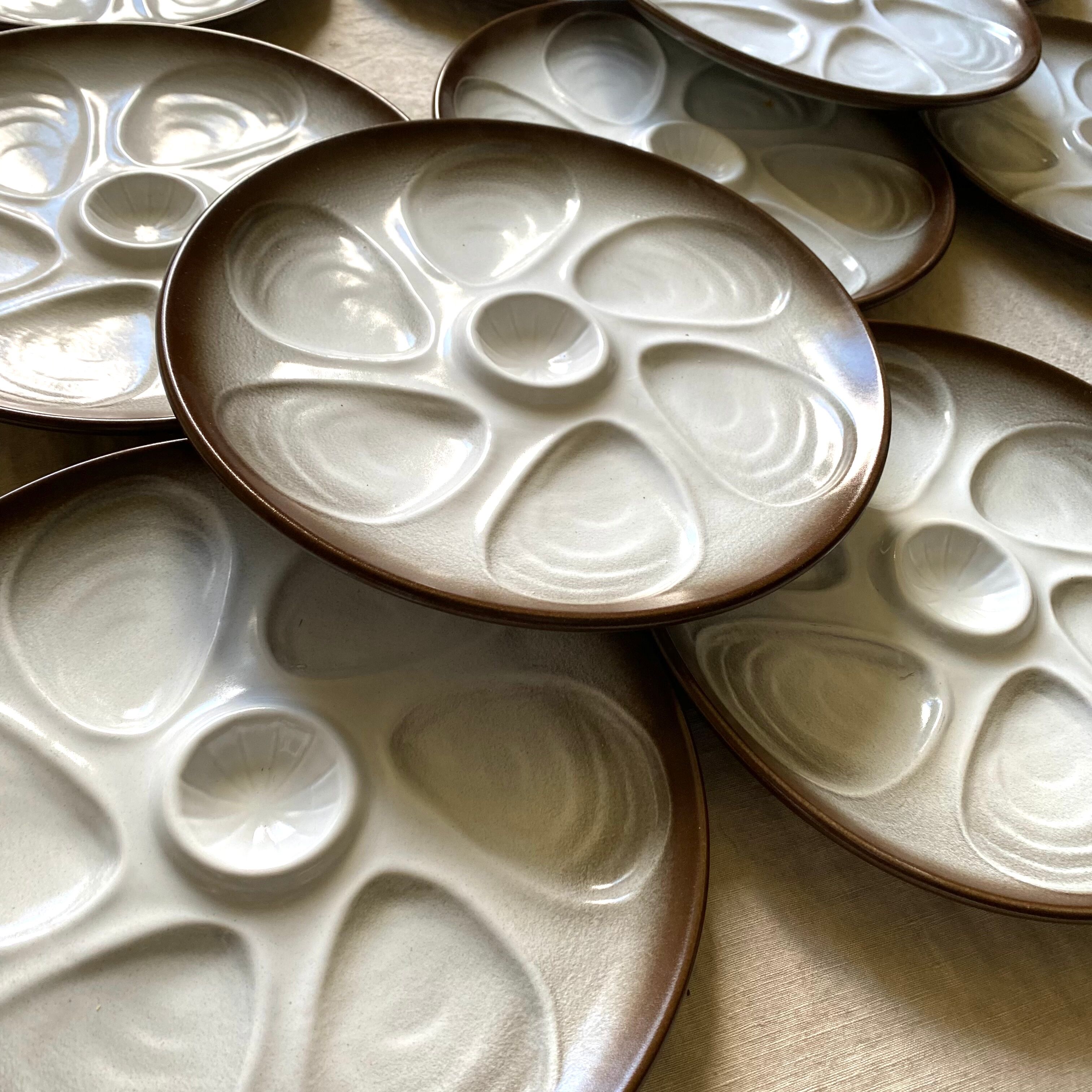 Vintage oyster plates from Salins France