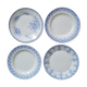 Set of 4 blue mismatched plates 2