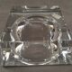 Solid crystal ashtray modernist design handmade art