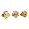 Trio de bougeoirs fleur de rose jaune