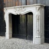 Louis XV style fireplace in Carrara marble circa 1880