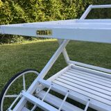 Service trolley terrace with wheels Desserte vintage bar Mid-century 1980