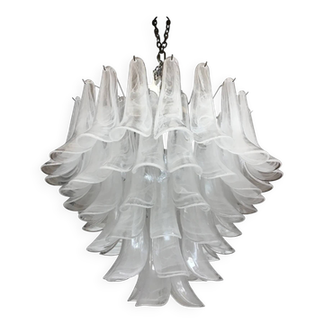 Contemporary Murano Glass Chandelier Italian Sella Alabastro