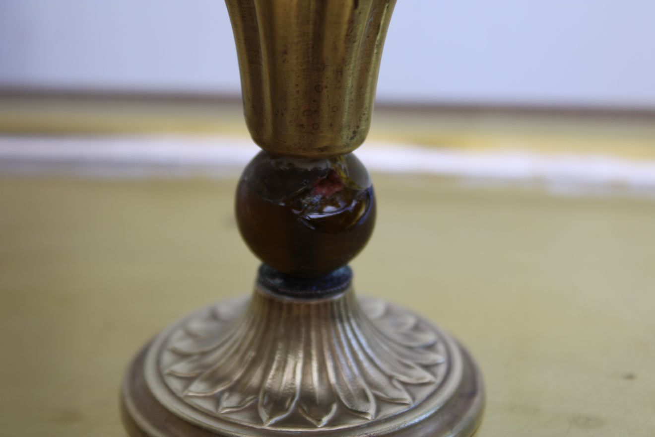 Pair of golden candle holders