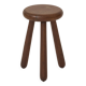 Vintage French tripod brutalist stool in solid wood (oak) C. 1960
