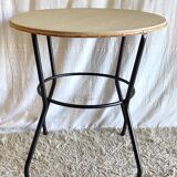 Table d'appoint vintage en métal et bois - années 50/60