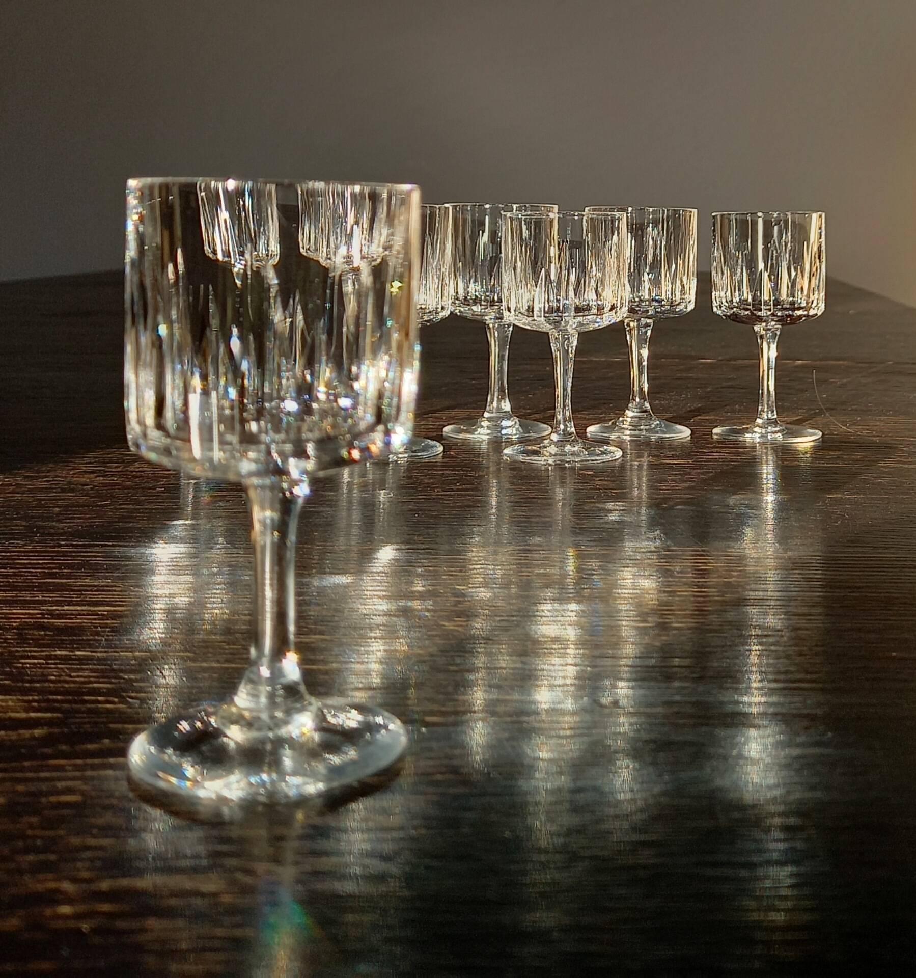 Crystal liqueur glasses