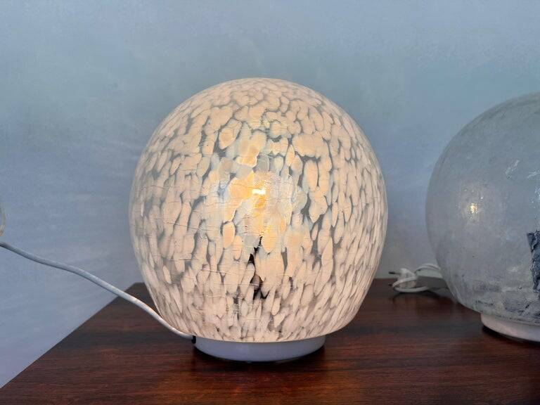Pair of design mid century artglass Table Lamps, 1980s - Czechoslovakia