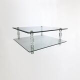 Table basse en lucite et verre, style moderniste, années 1970