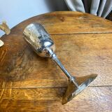 Stemmed glass, engraved silver-plated metal chalice