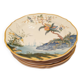 6 Gien France Caribbean dinner plates Magellan pattern Diameter: 22.5cm