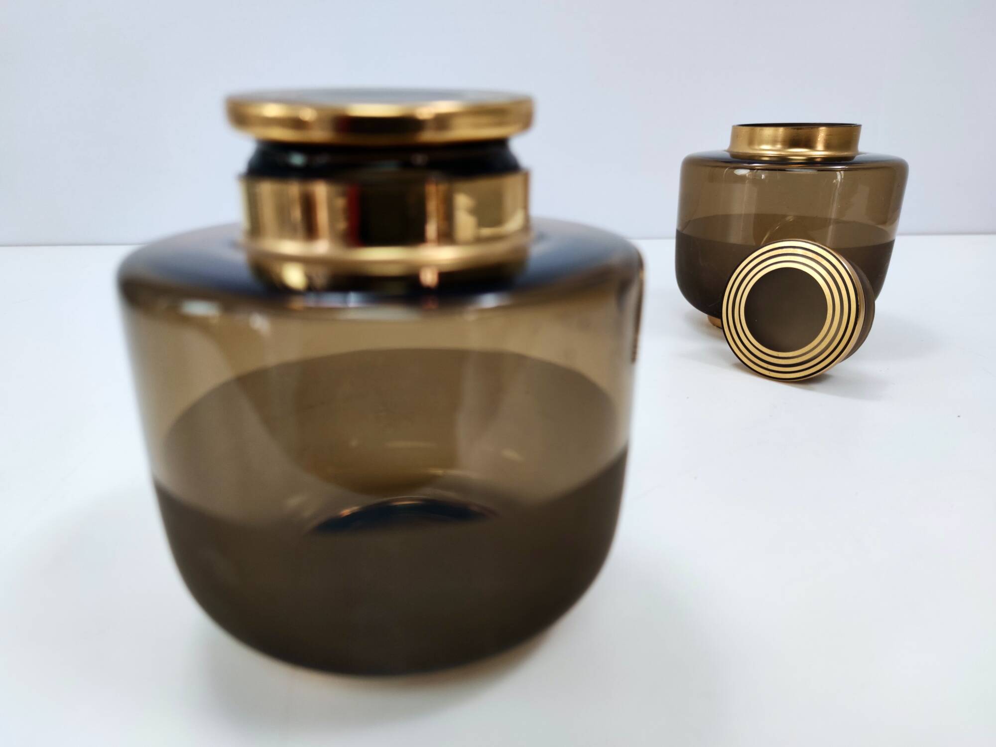 Art Deco Brown Blown Glass Vase, Italy