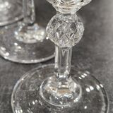 12 flutes à champagne en cristal ancien