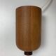 Teak and linen umbrella pendant hanging lamp by Domus, 1970s