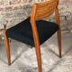Suite of 4 Scandinavian teak chairs with anthracite grey velvet top 1960
