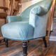 Vintage toad armchair blue velvet 70s