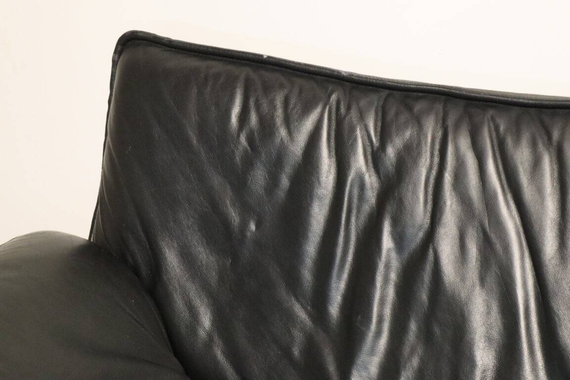 Vintage sofa by Johan Bertil Häggström for Ikéa in leather and chrome metal, 1970s